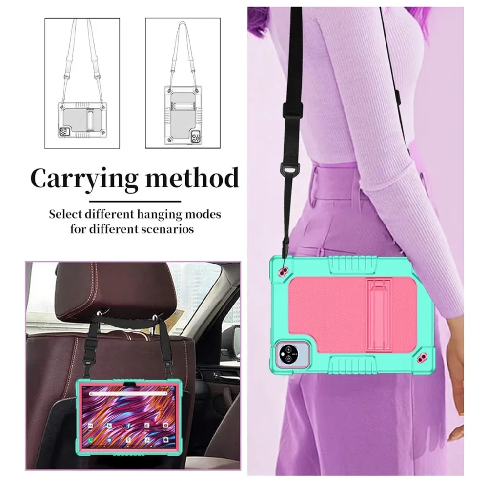 10” Tablet Android 14 HeavyDutyCase w/ Shoulder Strap